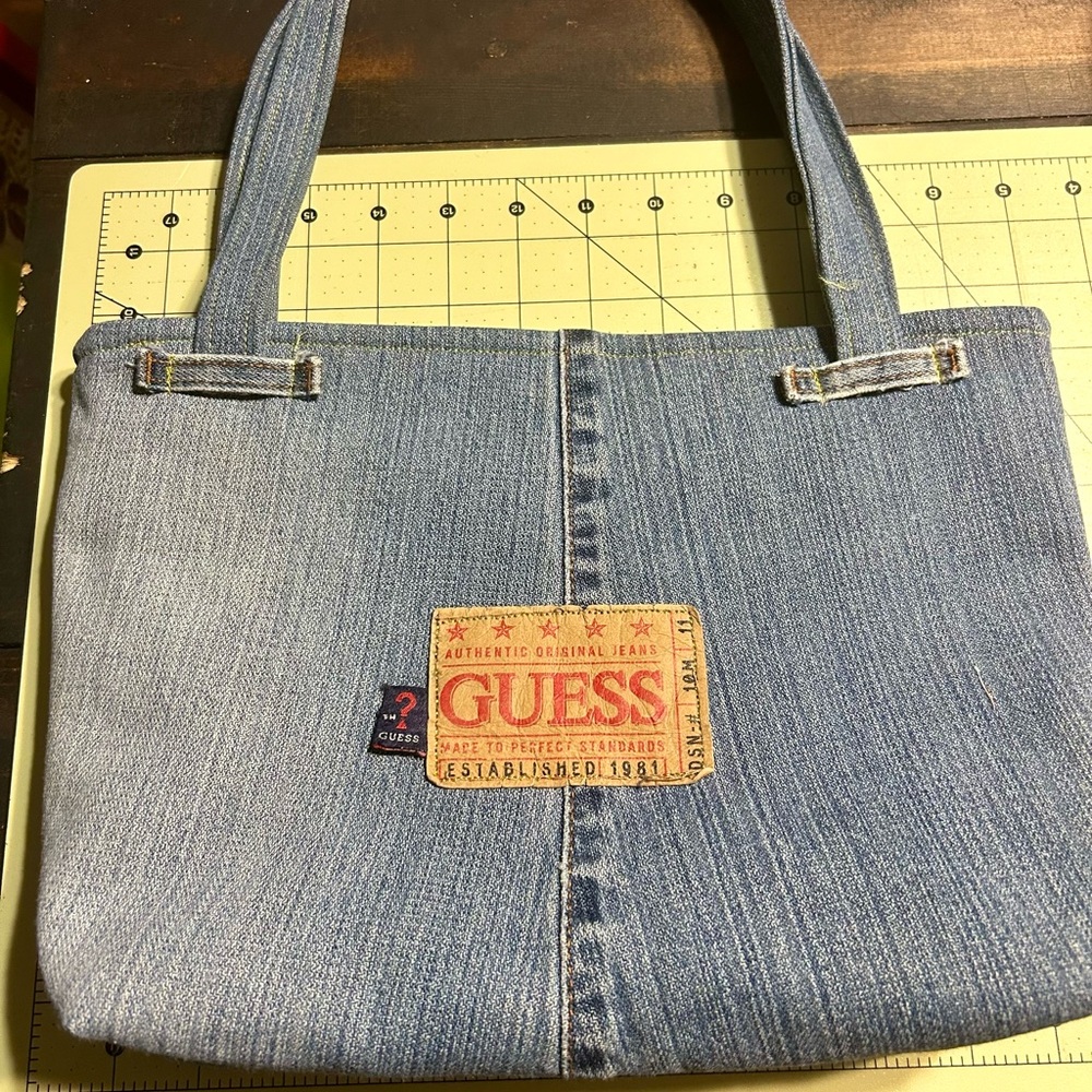 GUESS Blue Denim Shoulder Bag